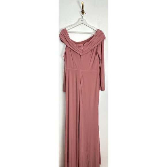 MAC DUGGAL One-Shoulder Jersey Trumpet Gown in Rose Gold Size US 10 - Picture 5 of 9